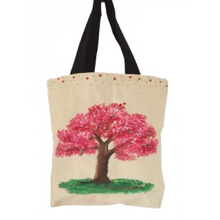  Canvas painted ladies tote bag- Big Tree